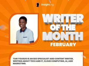 Writer of the month award by Insight for Tari Yousuo