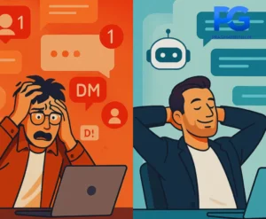 image showing the before and after using chatbots in digital marketing